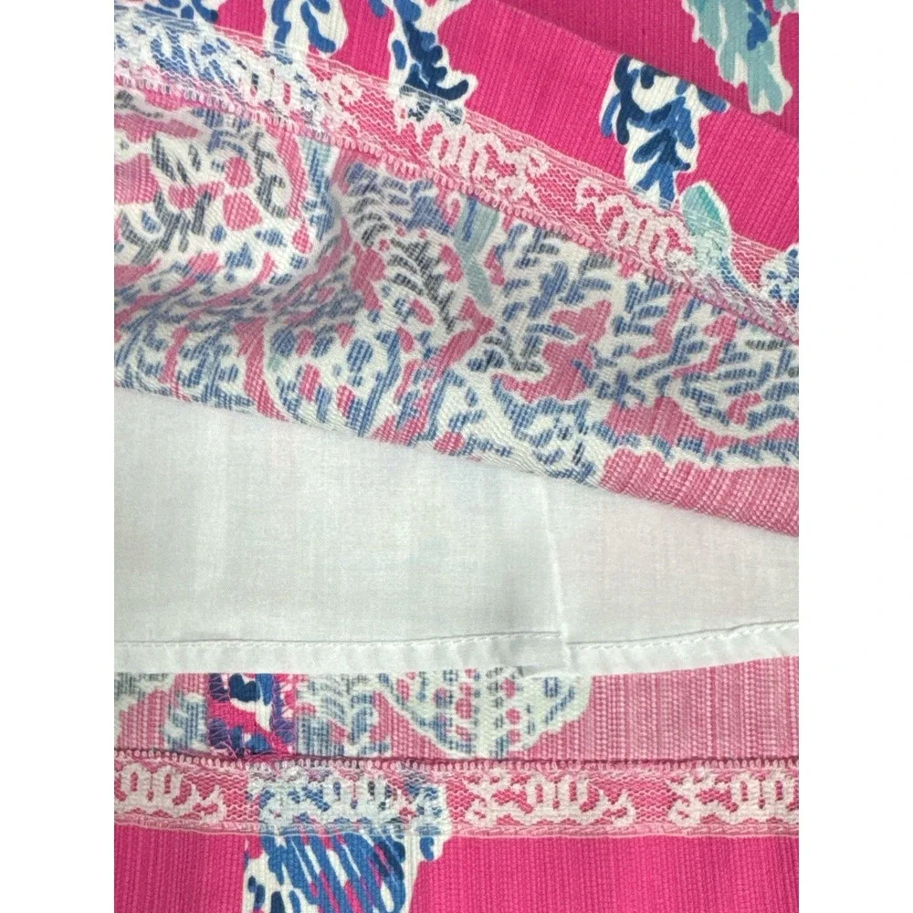 Lilly Pulitzer Girls Pink Coral Reef Print Shift Dress Starfish Zipper‎ Size 14
